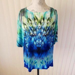 B.L.E.U. In Vibrant Peacock Colors, size M